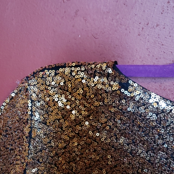 M/2 Multi Colour Sequin Short Sleeve Blouse - Picture 6 of 14